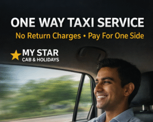 One way taxi service in Aurangabad by My Star Cab with comfortable car interior and professional travel experience